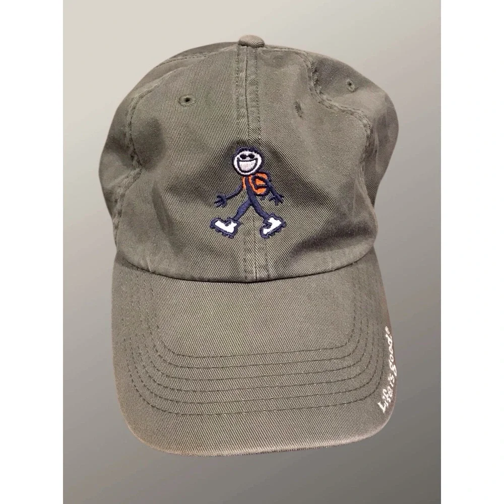 Life is Good Strapback Dad Hat Cap Jake Hiking Walking Olive Green OS